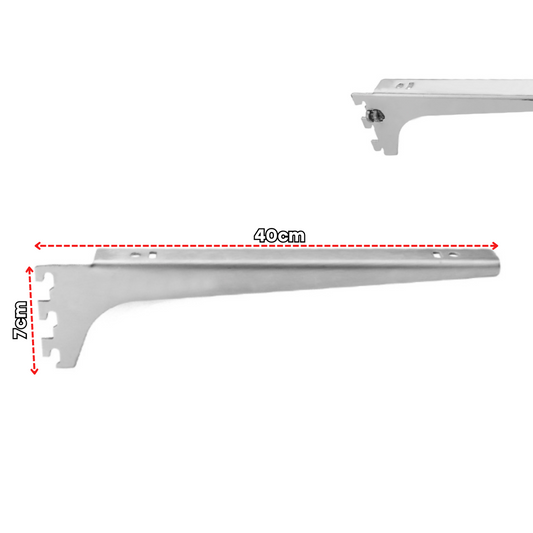 Brazo de Soporte de Metal Cromado para Riel 7x40cm