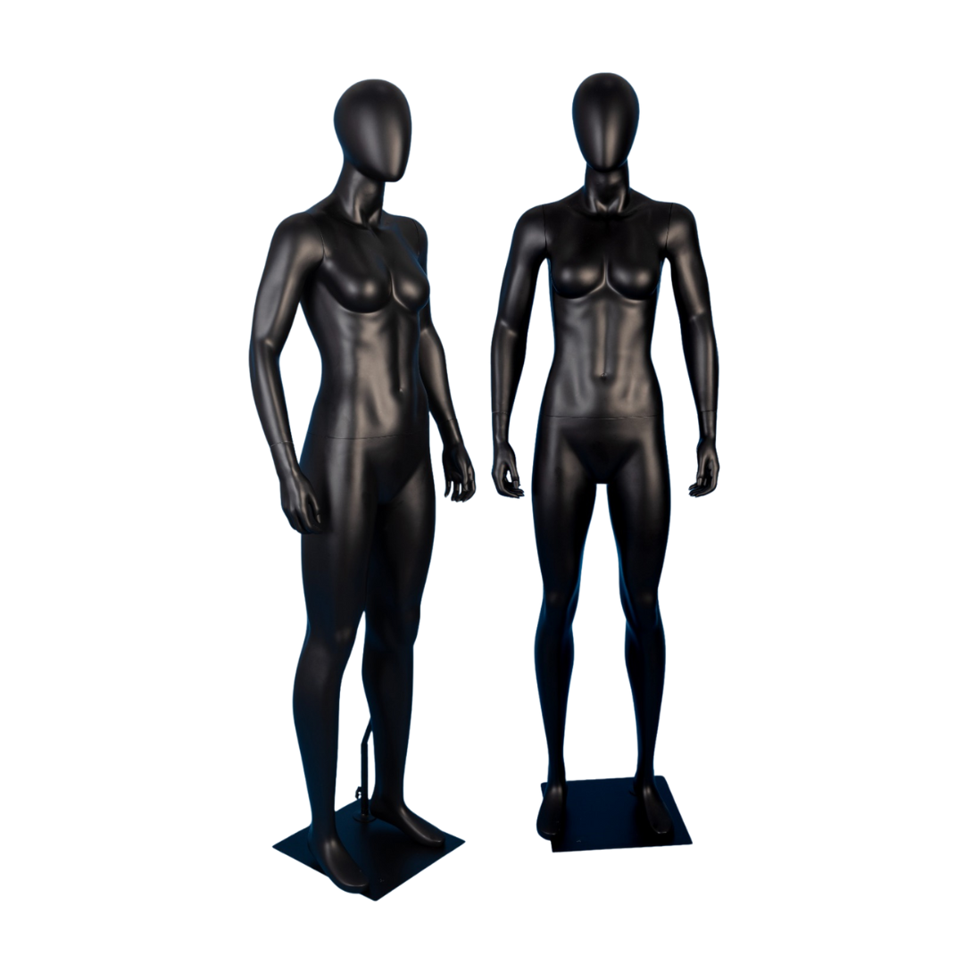 Maniquí de Cuerpo Completo Dama Fibra de Vidrio Negro Mate H86301 Femenina. Mujer.