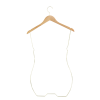 Silueta de Metal con Gancho de Madera Femenina Torso y Pierna Dorado J85660N