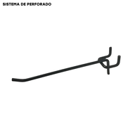 Ganchos Sencillos para Sistema de Perforado Negro 8" a 12" /6mm Hueco. CAJA 200UND.