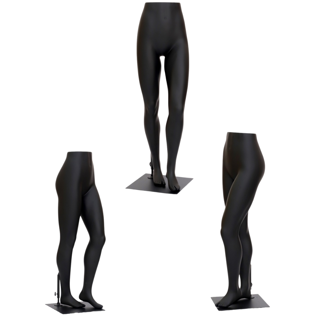 Maniquí de Pantalón Dama Fibra de Vidrio Negro H-JR-R-24N