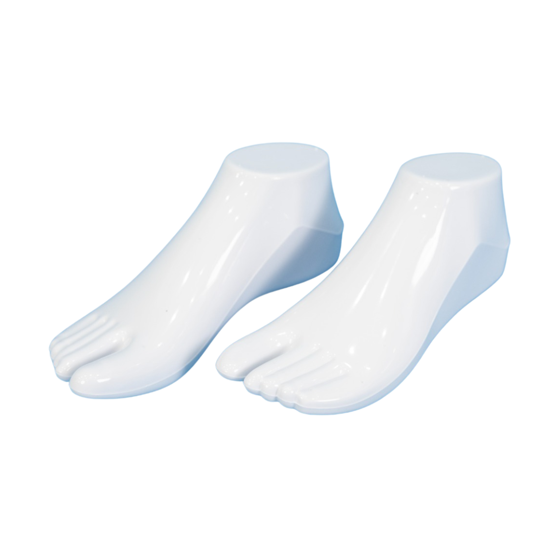 Par de Pies de Maniquí Plástico Blanco 22x9x7.5cm N86807