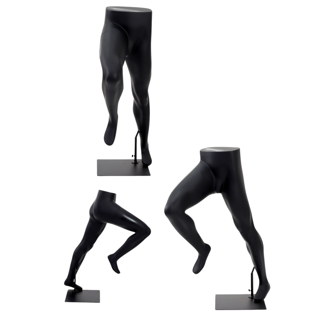 Maniquí de Pantalón Hombre Deportivo Fibra de Vidrio Negro H-JR-R-3