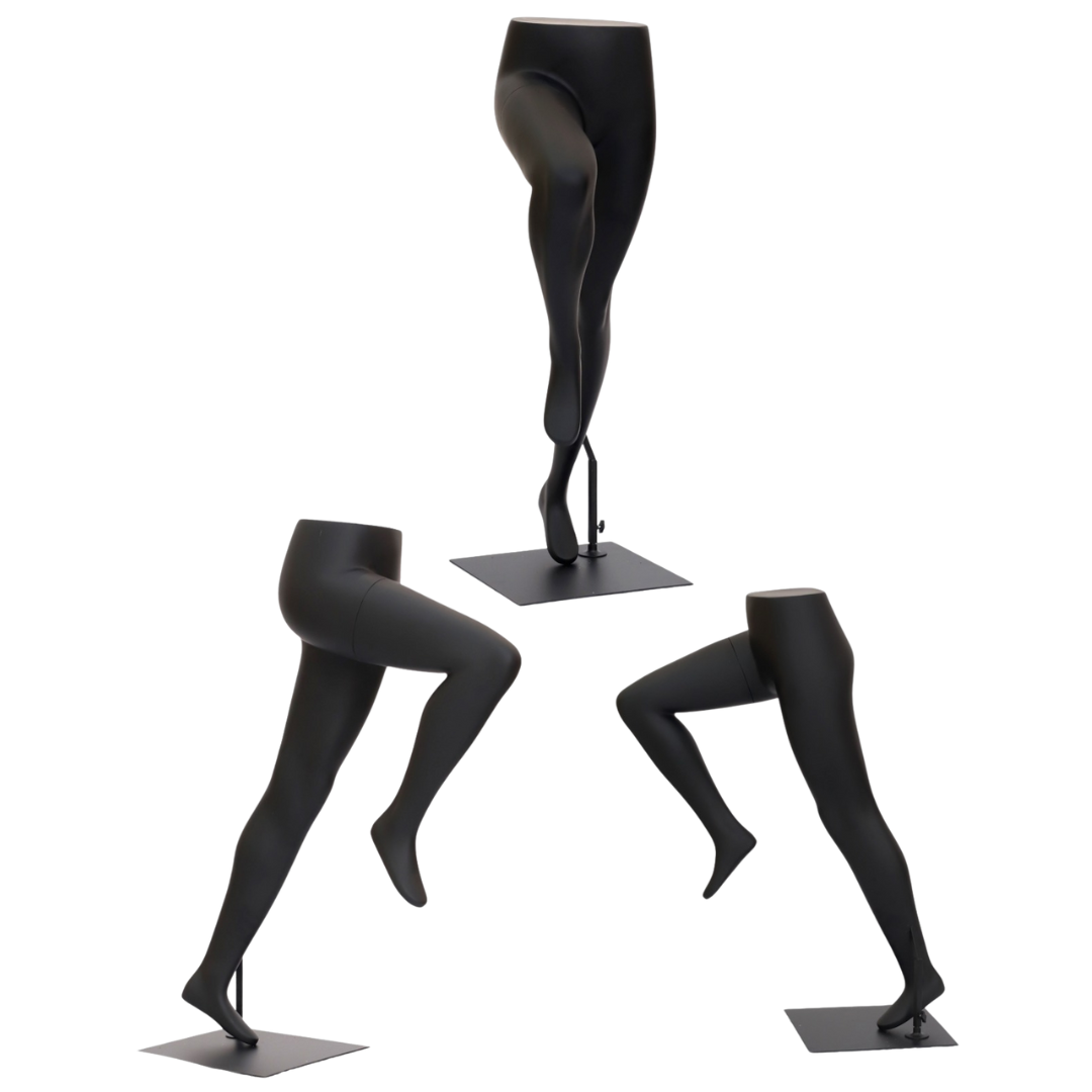 Maniquí de Pantalón Dama Deportivo Fibra de Vidrio Negro H-JR-R-3A
