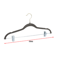 Gancho de Ropa de Gamuza con Barra Metal 42cm Gris J86621