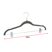 Gancho de Ropa de Gamuza con Barra Metal 42cm Gris J86621