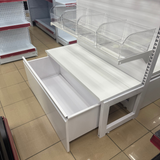 Góndola Pared Fondo Liso Blanco 5 Niveles + 16 Organizadores Transparente +1 Gavetero 180x100x46cm 75kg/nivel PMX-1366