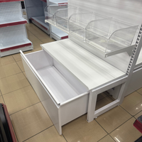 Góndola Pared Fondo Liso Blanco 5 Niveles + 16 Organizadores Transparente +1 Gavetero 180x100x46cm 75kg/nivel PMX-1366