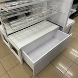 Góndola Doble Blanco 4 Niveles + 32 Organizadores Transparente +2 Gaveteros 125x104x89cm 75kg/nivel PMX-1367