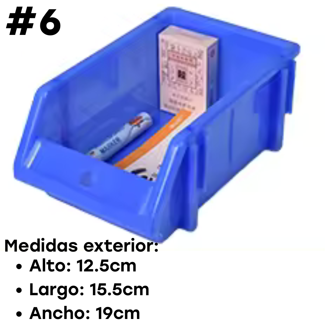 Organizador Plástico Azul #6 12.5x15.5x19cm