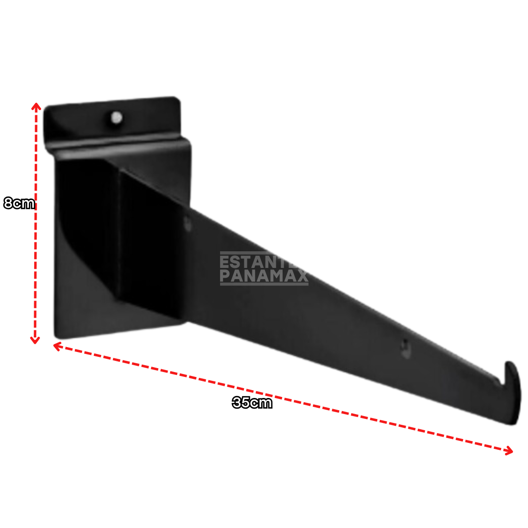 Brazo de Soporte Ranurado Negro 35cm KW-024