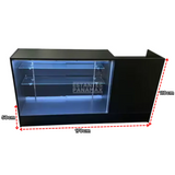 Set Mostrador + Vitrina de 2 Niveles en MDF Negro MDF-2 / KW-013