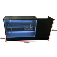 Set Mostrador + Vitrina de 2 Niveles en MDF Negro MDF-2 / KW-013