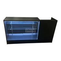 Set Mostrador + Vitrina de 2 Niveles en MDF Negro MDF-2 / KW-013