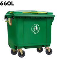 Contenedor de Basura Verde 660 Litros con Rueditas PMX-1265 Basurero. Tanque de basura.