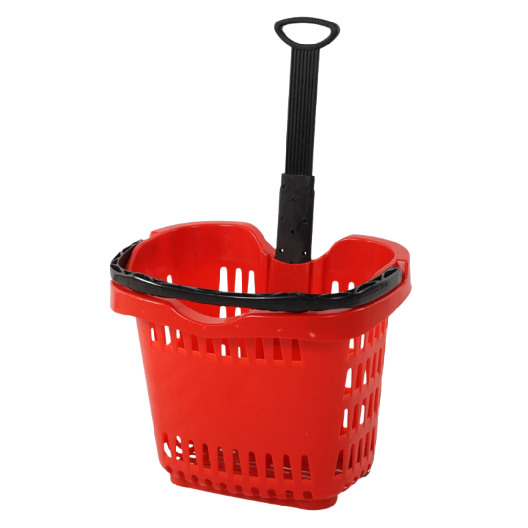 Canasta Plástica con Rueditas de 56L Rojo ZC-13