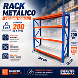 (VERSIÓN NORMAL) Rack para Bodega de Carga Mediana de 4 Niveles 200kg/Nivel 200x200x60cm PMX-1081