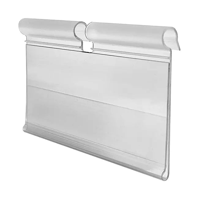 Porta Precio Plástico Transparente para Ganchos o Multiuso 4x6cm PP-01