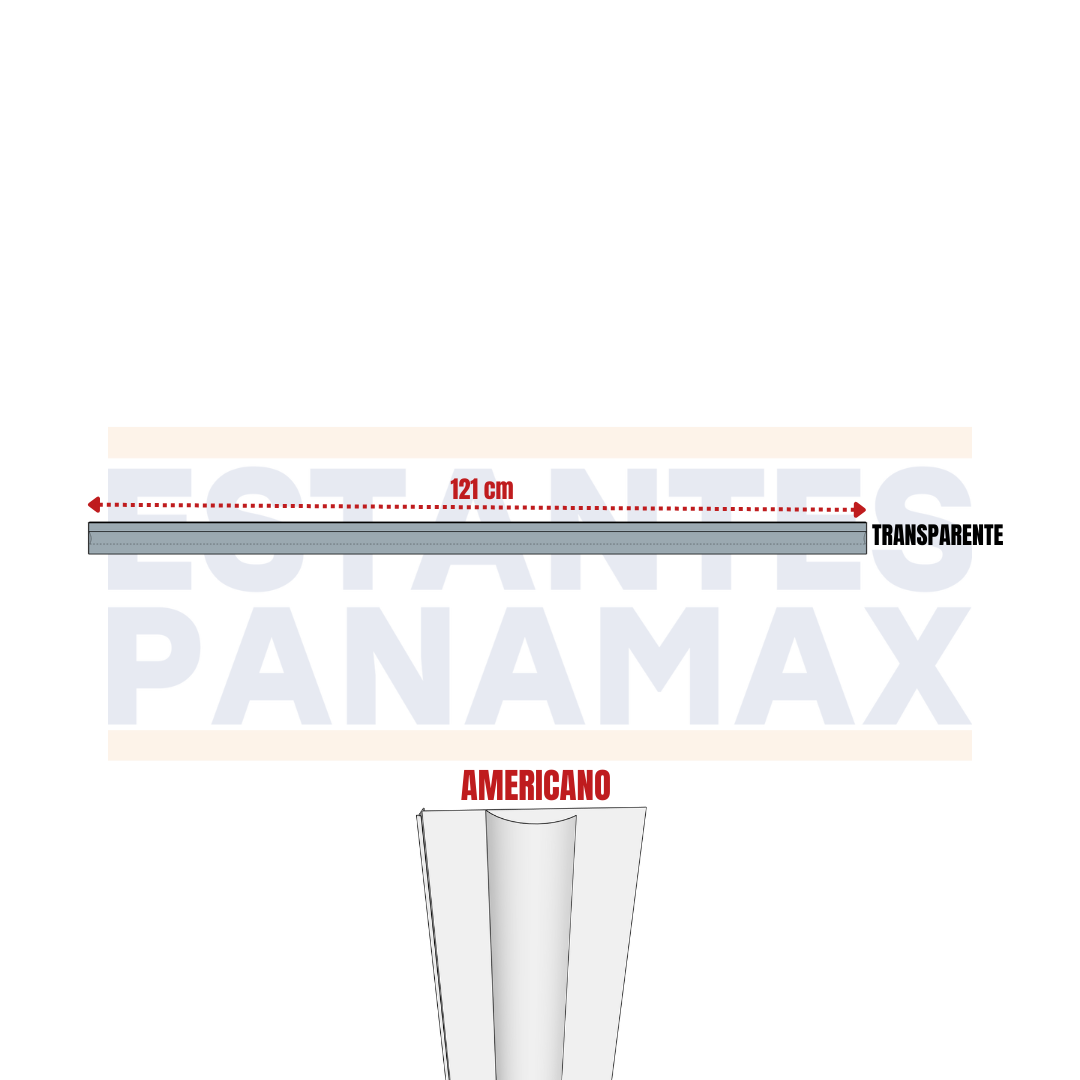 Porta precio para Góndolas Americanas 121cm Transparente PMX-1293